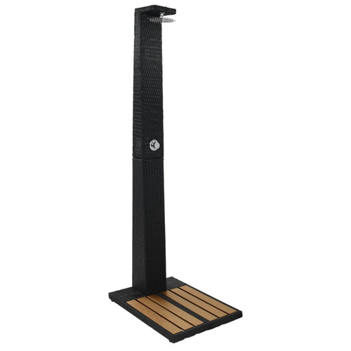 Gartendusche Poly Rattan WPC Aussendusche Schwarz-Braun
