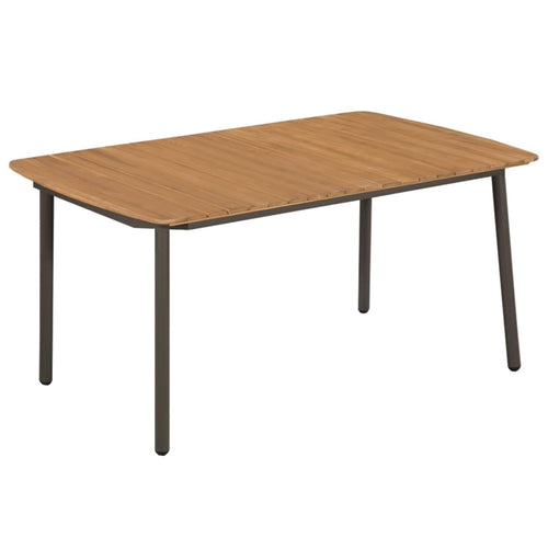 Esstisch Massivholz Akazie 150x90 cm mit Stahlrahmen Outdoor