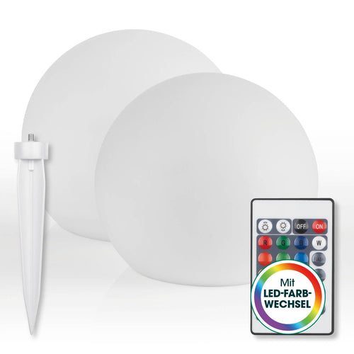 Solar-Dekokugel LED mit Farbwechsel 30 cm 2er-Set für Garten