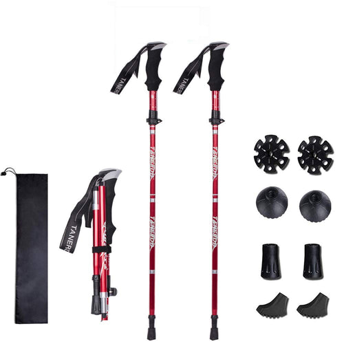 Wanderstöcke faltbar Aluminium 2er-Set 36–135 cm Anti-Schock EVA-Griff