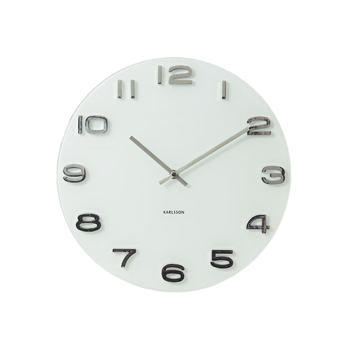 Wanduhr Vintage Retro Glas rund Ø35cm für Wohnzimmer Küche