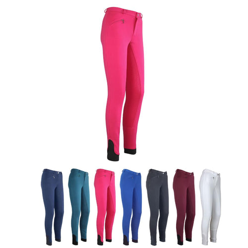 Kinder-Reithose Vollbesatz elastisch mit Grip-Silikon Pink Gr. 164