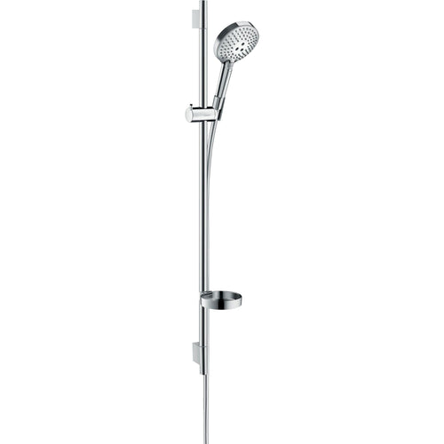 Duschset Chrom 3 Strahlarten mit Regendusche und Duschstange 90 cm