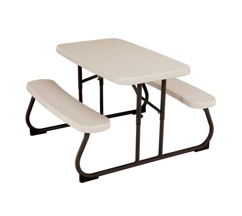 Kinder-Klapptisch mit Bänken HDPE 81x48 cm für 4 Kinder beige