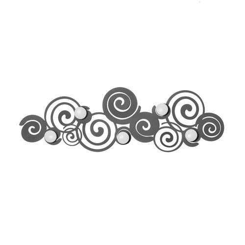 Wandgarderobe Eisen Schlamm 75x25 cm mit Locken-Design