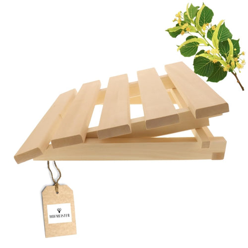 Sauna Kopfstütze Lindenholz höhenverstellbar 40x37x12 cm