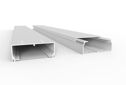 Kabelkanal PVC 100x40 mm 10 m Set weiss schraubbar Innen/Aussen