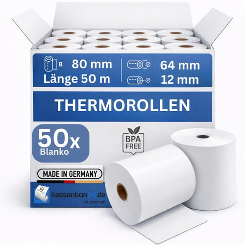 Thermorollen 80x60x12mm 55g/m² BPA-frei 50m – 50 Stück