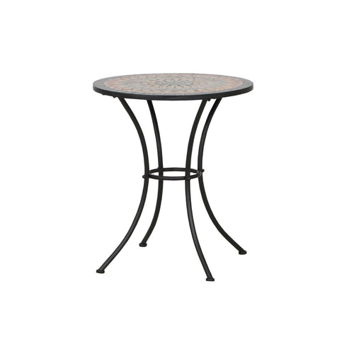 Gartentisch rund Keramik-Mosaik Ø60cm Stahl schwarz matt