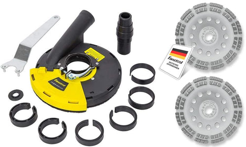 Diamantschleiftopf 180 mm mit Absaughaube für Winkelschleifer Beton