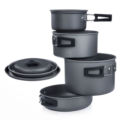 Camping Kochgeschirr Set Aluminium 7-teilig für 4-5 Personen