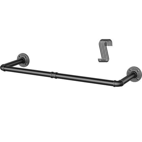 Kleiderstange Wandmontage Temperguss Schwarz 92 cm Industriedesign