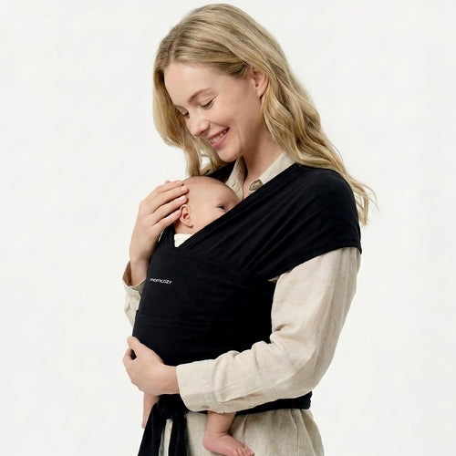 Ring Sling Tragetuch Schwarz für Neugeborene 3,6–15 kg