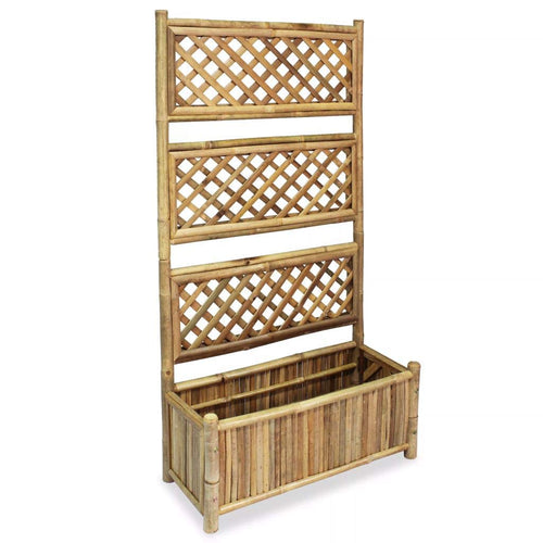 Pflanzkasten mit Bambus-Spalier 70x30x135 cm für Balkon und Garten