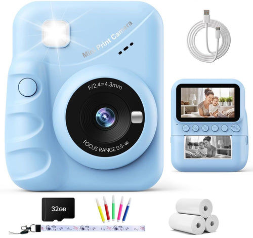 Kinderkamera Sofortbilddruck 48MP 1080P 3-Zoll-Screen mit 32GB