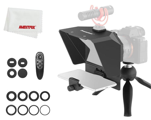 Teleprompter Kit mit Fernbedienung für Smartphone und DSLR