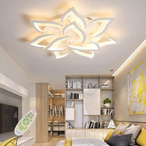 LED Deckenleuchte dimmbar 10-flammig Ø85cm mit Fernbedienung