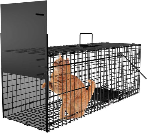 Lebendfalle Metall faltbar 78x26x29cm fuer Marder Fuchs Katze