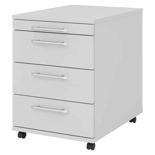 Rollcontainer Holz mit 4 Schubladen für Büro, grau 43x58x59 cm