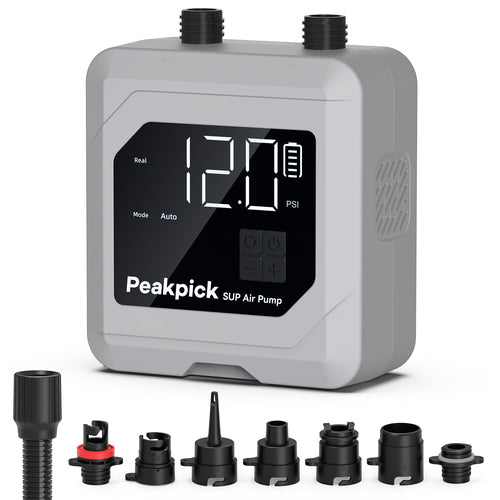 SUP Pumpe Elektrisch 20 PSI Akku-Pumpe mit Auto-Stopp 7 Adapter