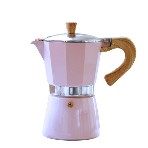 Espressokocher Aluminium 9 Tassen Rosa Induktion Camping