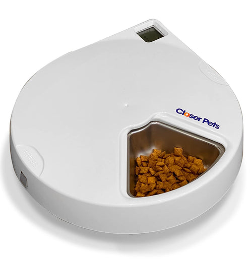 Futterautomat 5-Napf mit Digitaltimer & Kühlakkus für Katzen