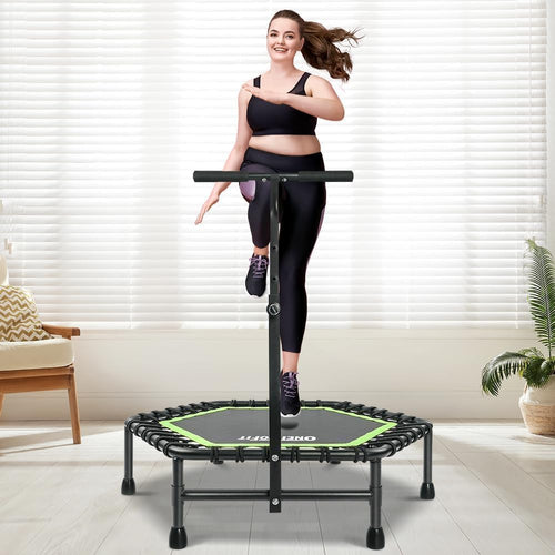 Fitness-Trampolin 114cm mit Bungee-System und Haltegriff Indoor