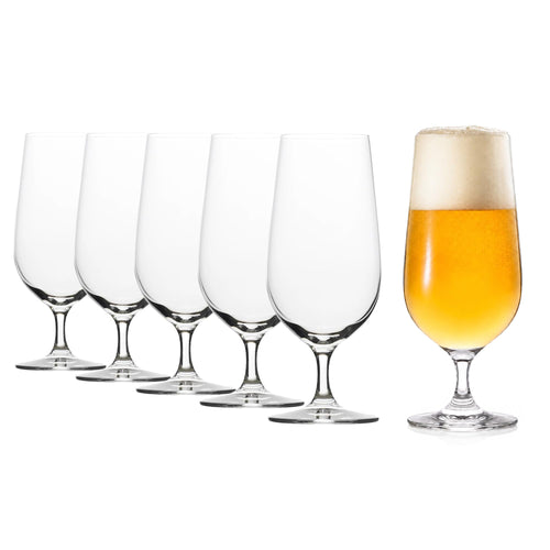 Pilsglas Tulpenform Kristallglas 390 ml spülmaschinenfest 6er-Set