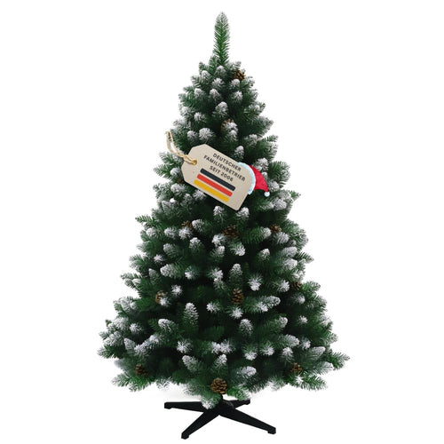 Künstlicher Weihnachtsbaum 180 cm beschneit mit Tannenzapfen