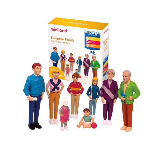 Familienfiguren-Set Europäisch 8 Figuren ca. 14 cm Puppenhaus