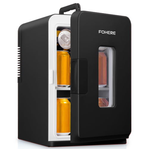 Mini Kühlschrank 15L mit Kühl- und Heizfunktion, ECO-Modus, Schwarz