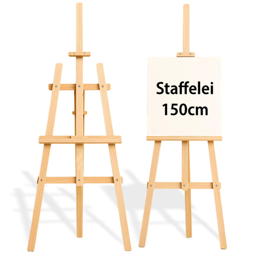 Staffelei Holz höhenverstellbar bis 150 cm für Kinder und Maler