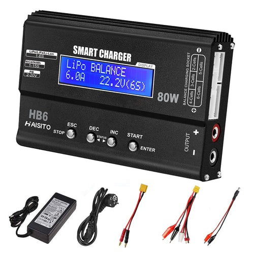 RC Akku Ladegerät 80W 6A LiPo/Li-Ion/LiFe/NiMH mit Balancer