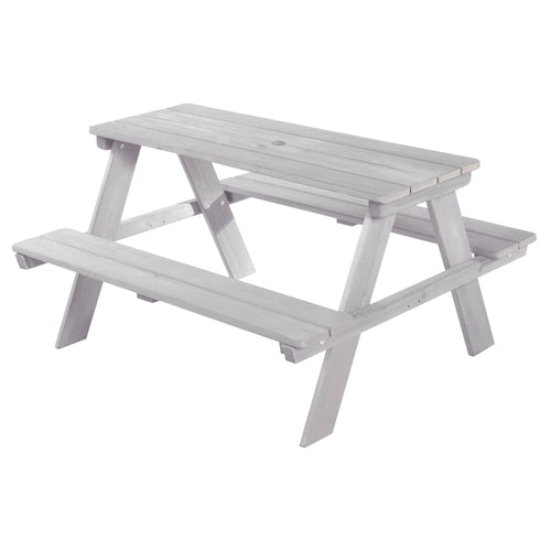 Kinder-Sitzgruppe Massivholz Grau 4 Sitzplätze für Garten & Terrasse