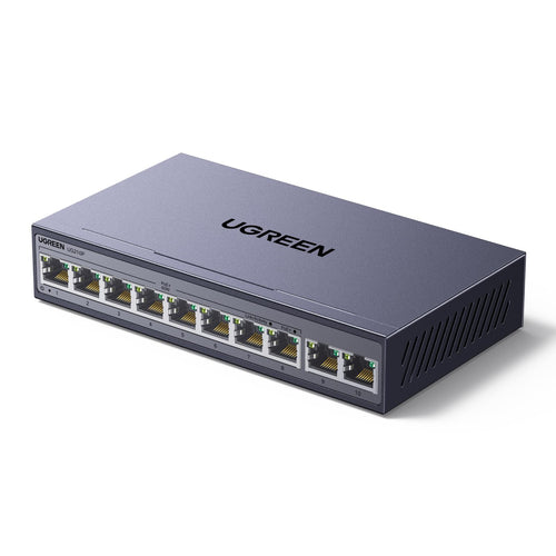 PoE+ Switch 10-Port Gigabit mit 8 PoE-Ports 60W für IP-Kameras