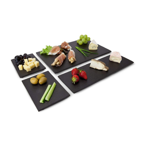 Schieferplatten-Set Tapas 4-teilig Naturschiefer zum Servieren