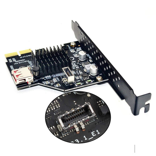 PCIe-Adapter USB 3.1 Frontpanel-Header mit USB 2.0 fuer Mainboard