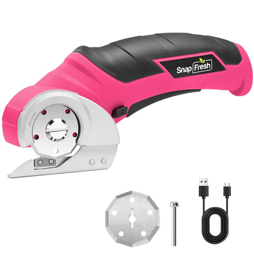 Elektrischer Rollschneider 4V kabellos für Karton Leder Teppich Rosa