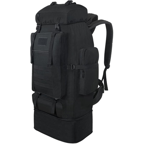 Wanderrucksack 70-100L erweiterbar MOLLE-System Schwarz