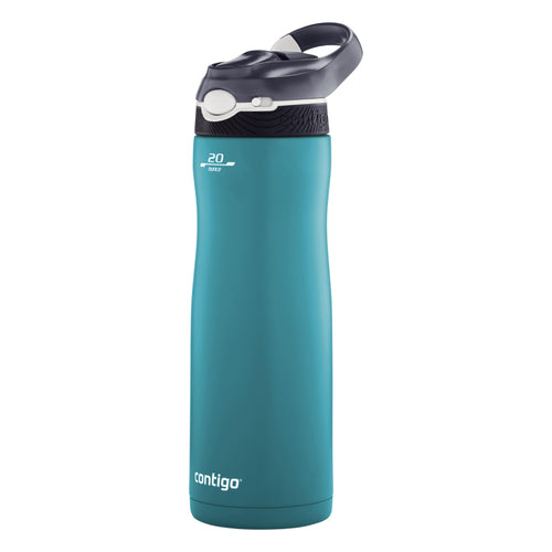 Thermo-Trinkflasche Edelstahl 590 ml mit Flip-Strohhalm, 20h kalt
