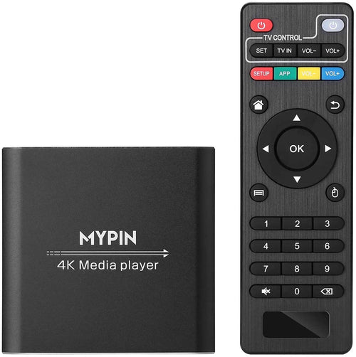 Media Player 4K HDMI/AV mit Fernbedienung, USB & SD-Karte