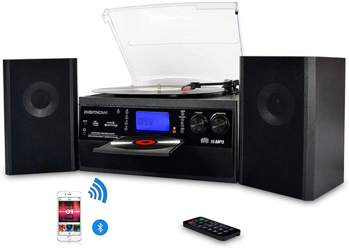 Plattenspieler mit CD, Kassette, Radio & Bluetooth 3 Geschwindigkeiten