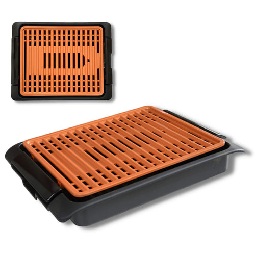 Elektrischer Tischgrill rauchfrei Keramik-Antihaft 30x40 cm 1250 W