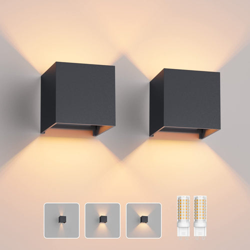 Wandleuchte Aussen Anthrazit G9 3000K Schwenkbar 2er-Set