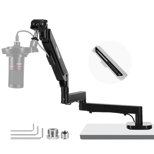 Mikrofon Tischarm flach Aluminium 76.8cm Reichweite 360° drehbar