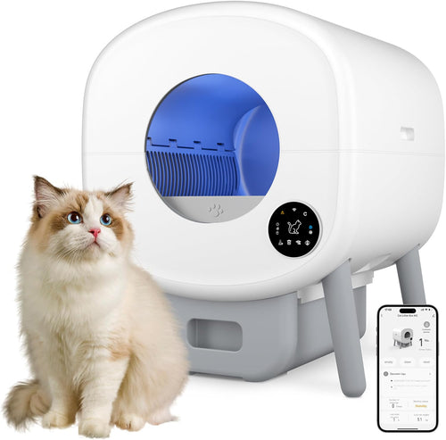 Selbstreinigende Katzentoilette XXL 95L mit App-Steuerung cremeweiß