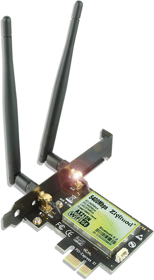 PCIe WLAN Karte WiFi 6E Bluetooth 5.2 Intel AX210 bis 2400 Mbit/s