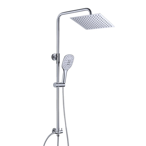 Duschset Edelstahl Chrom eckige Regendusche 20x20cm ohne Armatur