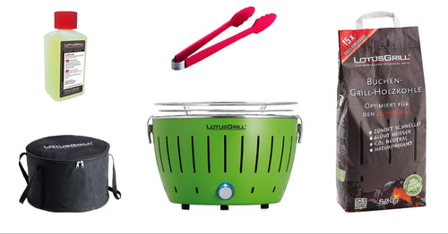 Holzkohlegrill raucharmen Kompakt-Set mit Tasche, Kohle & Paste