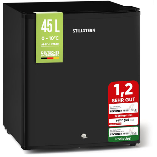 Mini Kühlschrank 45L Energieklasse E mit Frostfach und Schloss